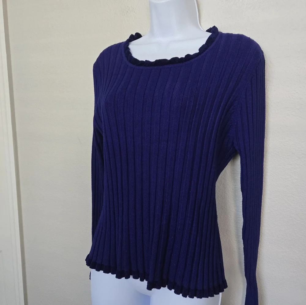 Vintage Y2K Purple Ribbed Knit Sweater